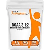 BulkSupplements.com BCAA 3:1:2 Powder - BCAA Supplements, Branched Chain Amino Acids Powder - Unflavored & Gluten Free, 1.5g per Serving, 500g (1.1 lbs) (Pack of 1)
