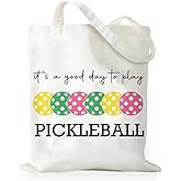 RNYJJ Pickleball Tote Bag Gifts for Women Girl Pickle Ball Lover Players, It's a Good Day to Play PickleBall Canvas Tote Bag