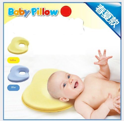 Bobkids Baby Infant Head Rest Support Cotton Pillow Memory Foam Prevent Flat (Blue)
