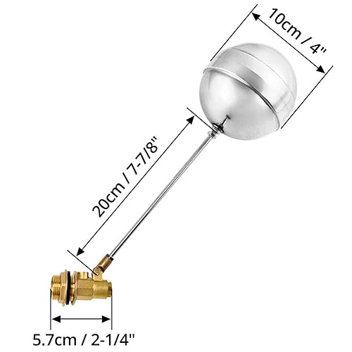 QWORK Brass Float Valve, 1/2 Inch NPT Preservative Water Tank Floating - View #2