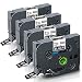 Unismar Compatible Label Tape Replacement for Brother P-Touch TZe-315 TZ315 Label Cube for PT-D200 PT-D210 PT-D600 PT-D400 PT-H100 PT-H110 PT-1280 Label Maker, 1/4in x 26.2ft, White on Black, 4-Pack primary