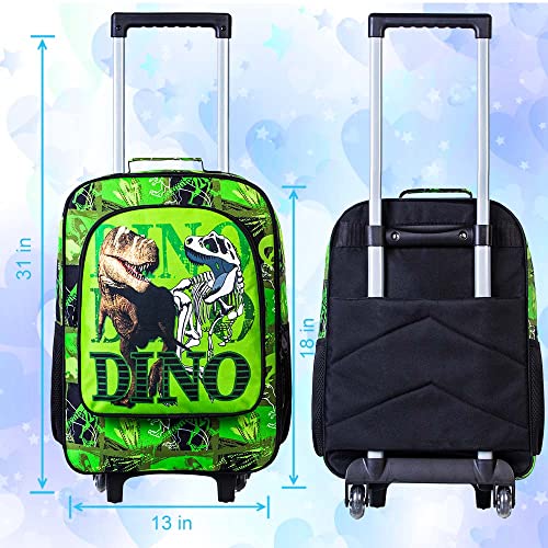 Kids Suitcase for Boys, Dinosaur Rolling Travel Carry on Luggage for