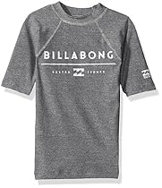 Billabong Little Boys' All Day Unity Performance Fit Short Sleeve Wetshirt, Grey Heather, 2