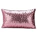 GBSELL Pillow Cover Glitter Sequins Rectangle Throw Pillow Case Cafe Home Party Christmas Decor Cushion (Pink)