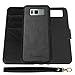 Doormoon Samsung Galaxy S8 Case Wallet, PU Leather [Wrist Strap] Flip Folio [Kickstand Feature] Detachable Cover with Card Slots Cash Pocket Magnetic Closure Case for Samsung Galaxy S8, Black