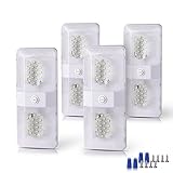 MICTUNING 12V Double LED Dome Light Fixture 3-Way Switch Interior Ceiling Lamp for RV Camper Trailer (4 Pack)