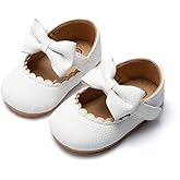 CENCIRILY Infant Baby Girls Mary Jane Flats Non Slip Soft Sole Prewalker Princess Wedding Dress Shoes