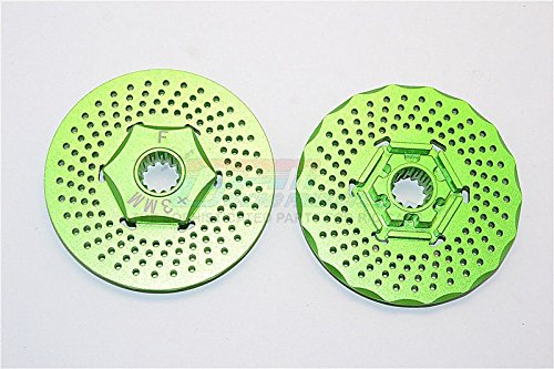 Traxxas X-Maxx 4X4 Upgrade Parts Aluminum Front Wheel Hex Claw +3mm With Brake Disk - 2Pcs Green