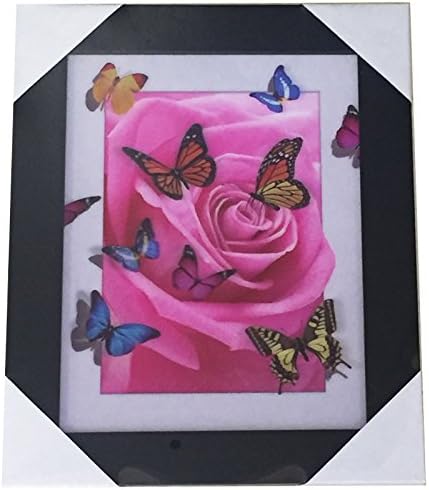 3D/5D Lenticular Framed Poster Artwork Wall Decor Holographic Pics Optical Illusion Animated Image 15"x19" (5D314-Butterfly)