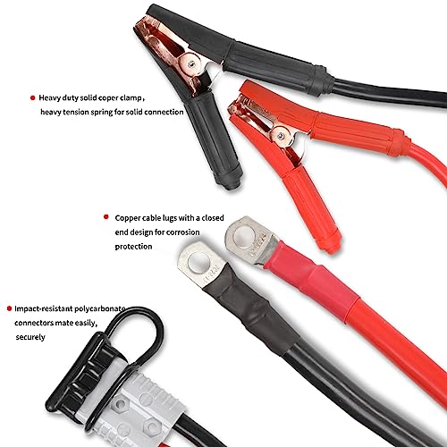 FIERYRED 1 Gauge 30 FT Quick Connect Jumper Cables, 1500A Heavy Duty