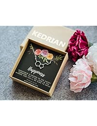 Collar de serotonina KEDRIAN, plata de ley 925, collar de felicidad, collar de molécula para mujer, collares ideales para amantes de la ciencia, regalos de ciencia para mujeres