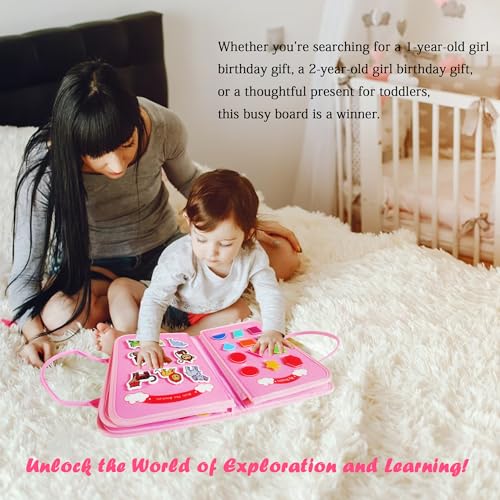 BIGSPINACH Busy Board for 1 2 3 4 5 Year Old Girls,Montessori Inspired ...
