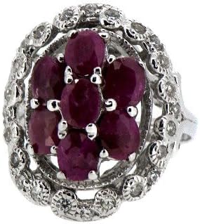 Rare 5x3 Oval African Ruby Vintage Oval Ring (Resizable) 925 Silver