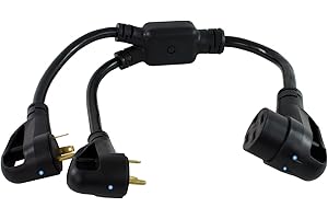 Conntek - 14995 RV 50-Amp Power Optimizer (2) RV 30-Amp Plug to 50-Amp 125/250-Volt 14-50R Female Connector