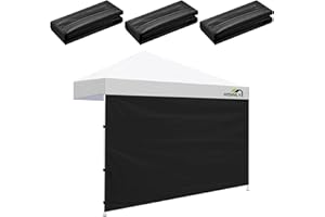 Hisinly Canopy Sidewalls 10 * 10 ft, 3PCS Sunwalls with 210D Oxford Cloth, UV Protection and Waterproof, Suits Pop-up Tent/Instant Canopy/Commercial Canopy, Black (Sidewall Only)