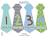 Necktie M159 Boy Baby Month Milestone Stickers 6.6x2.5inch