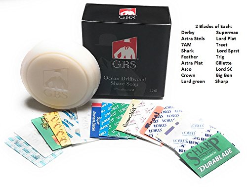 GENTS Sharp Blades and Styptic Powder Jar, Stops Bleeding From Shaving Nicks and Cuts Soothes Skin and Pore After Shave, Pack of 36