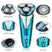 Professional Electric Razor Rotary Shavers For Men, Best Personal Portable Travel With Case Bag, Waterproof Cordless Facial Face Beard Trimmer Gift Set, Wet Dry Rechargeable USB Series Kit (Blue 1)
