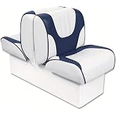 Overton's Deluxe Back-to-Back Lounge Boat Seats | Marine-Grade Vinyl, High-Density Foam, Built-In Storage