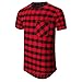 UNRESTRAINED Mens Hip Hop Clothing Side Zipper Tshirt For Men Red M