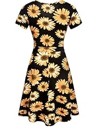 Aphratti Vestido de mujer con cuello en V y cinturón