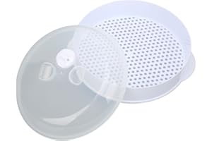 Steamer for Fish and Veggies Reusable Plastic Microwave Vegetable and Fish Steamer with Lid Handle Microwave Heated Kitchen S