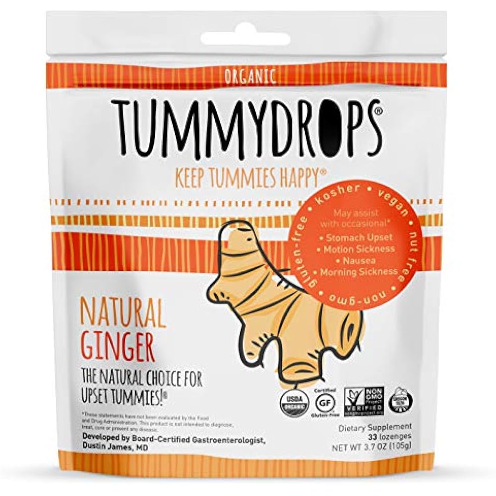 Natural Ginger Tummydrops (Resealable Bag Of 33 Individually Wrapped