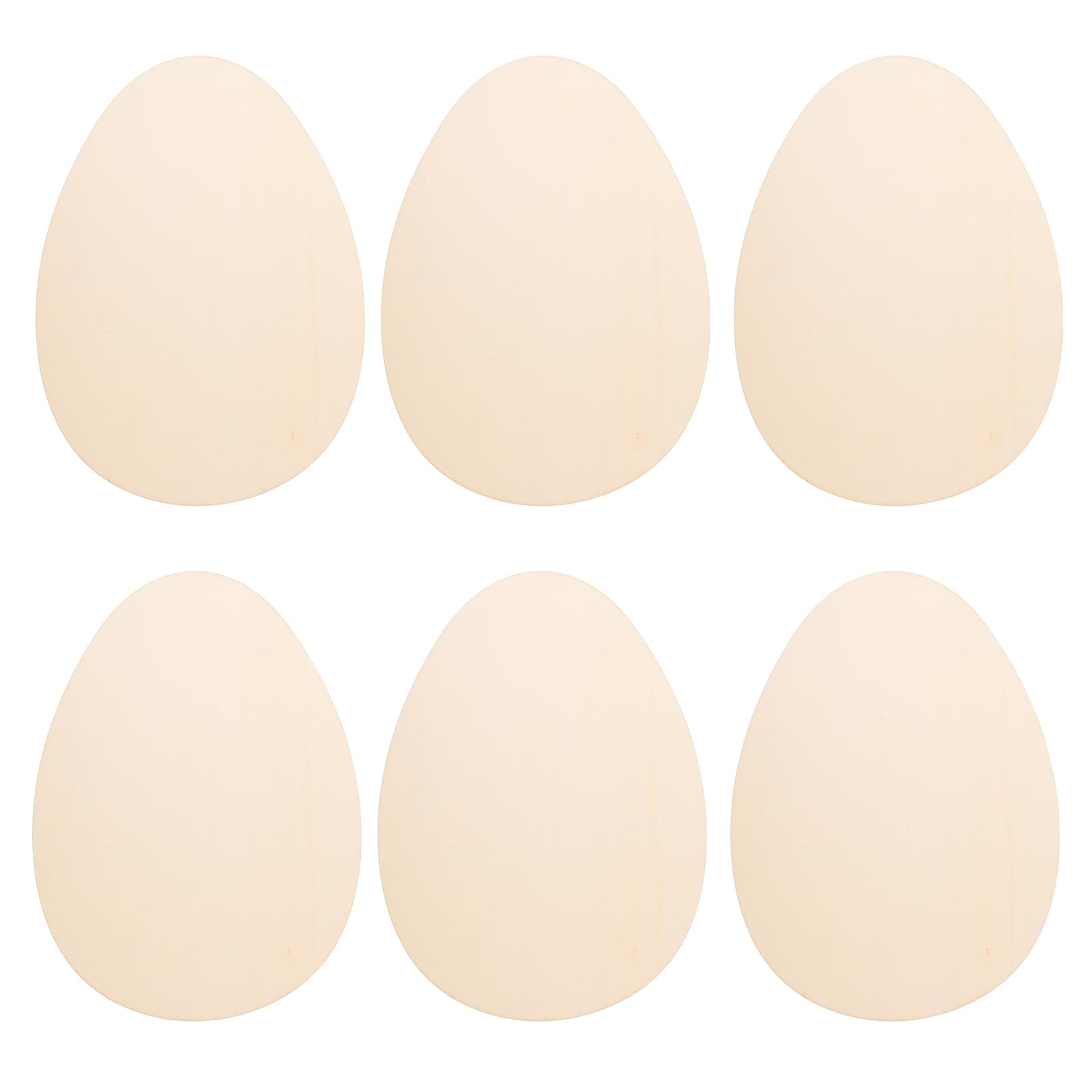 SEWACC 6Pcs Wooden Easter Egg Cutouts Unfinished Egg Shape Slices Ornaments for Easter Crafts Project DIY Hanging Decorations Easter Party Favor