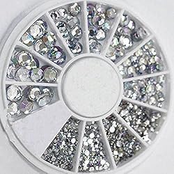 Adecco LLC Grand bricolage mixte Taille strass scintillant strass Charm 3D Nail art Décor Accessoires (commun)