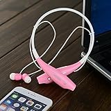 Universal PChero® Wireless Music A2dp Stereo Bluetooth Headphones Vibration Neckband Style Headset Earphone Headphone for Most Bluetooth Smartphones - Using Voip, Skype and Online Talking - [Pink]