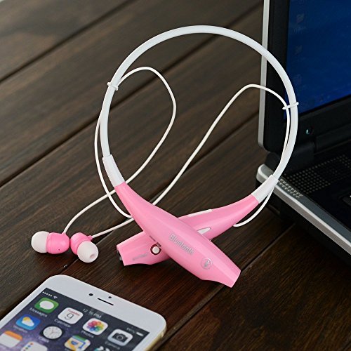 Universal PChero Wireless Music Stereo Headphones Headset Earphone for iPhone, iPad, Samsung, HTC - Bluetooth Enabled Devices - Using Voip, Skype and Online Talking - [Pink]