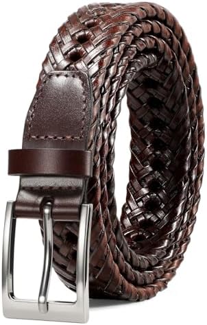 Belts.com Braided Belt Genuine Leather Woven Casual Dress 