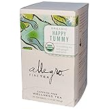 Allegro Fine Tea, Organic Wellness Tea, Happy Tummy, Caffeine Free, 20 Tea Bags, 1.4 oz