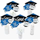 Blue Grad - Best is Yet to Come - 2019 Royal Blue Graduation Party Centerpiece Sticks - Table Toppers - Set of 15