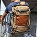 Ibagbar Canvas Backpack Travel Bag Hiking Bag Camping Bag Rucksack Khaki