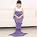 GoodStore Mermaid Tail Blanket for Kids, Toddler Polyester Crochet Knitting Sleeping Bag Blanket, Soft Warm and Cozy in Sofa Bed (Purple 135x65 cm / 53x25.5 inch)
