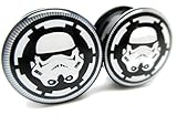 Star Wars Storm Trooper Badge Screw-on Ear Plugs - Acrylic - New *Pair* 8 Sizes