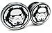 Star Wars Storm Trooper Badge Screw-on Ear Plugs - Acrylic - NewPair 8 Sizes