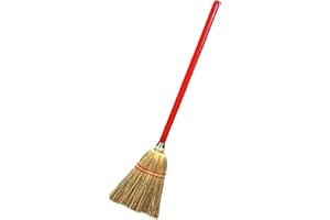Rocky Mountain Goods Small 34" Broom for Kids and Toddlers - Solid Wood Handle - 100% Natural Corn Bristles - Ideal Size for Kids - Heavy Duty - Toy Broom