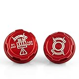 Boomba Racing Brake Fluid / Coolant Tank Cap Covers RED for 2013+ Ford Focus ST
