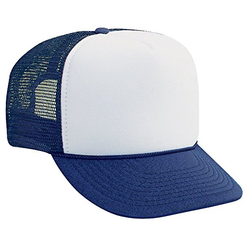 OTTO Trucker Hat Foam Front High Crown Golf Style Mesh Back Caps Nvy/Wht/Nvy