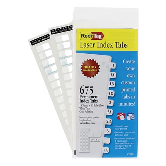 Redi Tag Laser Printable Index Tabs Permanent Adhesive 7 16 X 1 redi-tag-laser-printable-index-tabs-permanent-adhesive-7-16-x-1