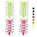 NO TIE (Tieless) Elastic Shoelaces - REFLECTIVE Running Gear for Kids and Adults - Shoe Lace for Sneakers With Strong Locks Button by Sport2People (pink-green)