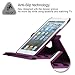 Apple iPad Mini Case / iPad Mini 2 case / iPad mini 3 Case - Thilon, 360 Degree Rotating Stand PU Leather Case Cover with Stand, Auto Sleep / Wake for iPad mini 1, 2, 3 case (Purple)