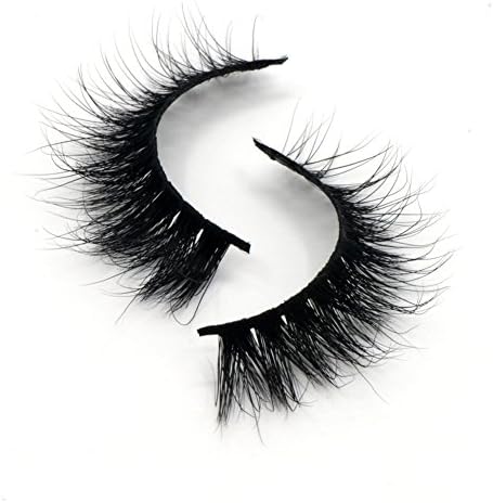 Lunamoon 3D Mink Fur Fake Eyelashes 100% Siberian Mink Fur Hand-made False Eyelashes Natural Look for Women’s Makeup 1 Pair Package (D620)