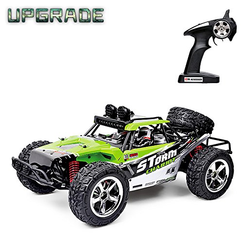 Vatos RC Car Off Road High Speed 4WD 40km/h 1:12 Scale 50M Remote Control 15 Mins Playing Time 2.4GHz Electric Vehicle Buggy Truck with LED Night Vision (Li Battery&USB Charger Cable Included) (Green)