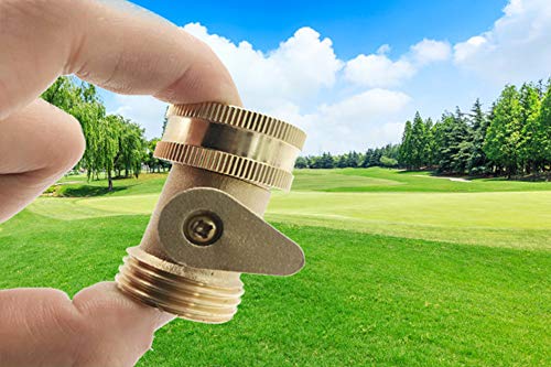 BriSunshine 2pcs Heavy Duty Brass Garden Hose Connector with Shut Off Valve 3/4 inch Solid Garden Hose Connector - Thumbnail 3