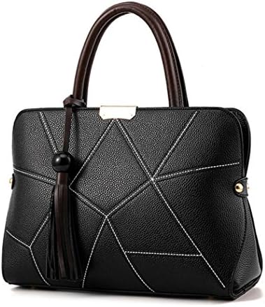YINGPEI Women's Top Handle Handbags Satchel Tote Purse (Black)