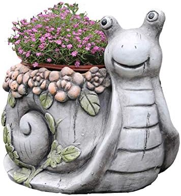 高品質 動物彫刻フラワーポット 創造的なプランターカタツムリ彫刻多肉植物ポットレトロフラワーポット屋外装飾 家の装飾