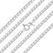 Amberta 925 Sterling Silver 2.3 mm Heart Chain Bracelet Length 8